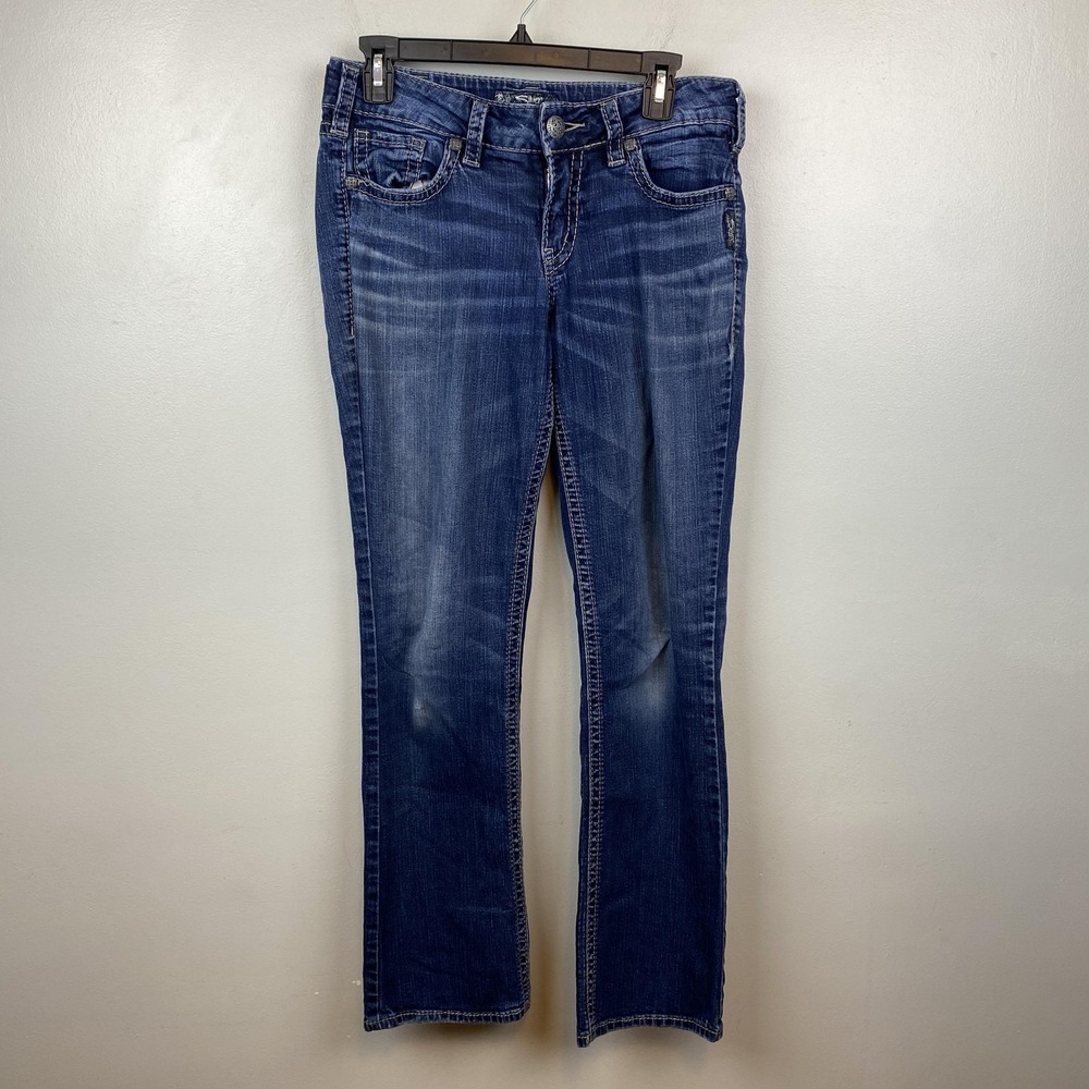Silver Jeans Suki Mid Slim Bootcut Jeans‎ Womens 30x33 Blue Super Stretch Denim